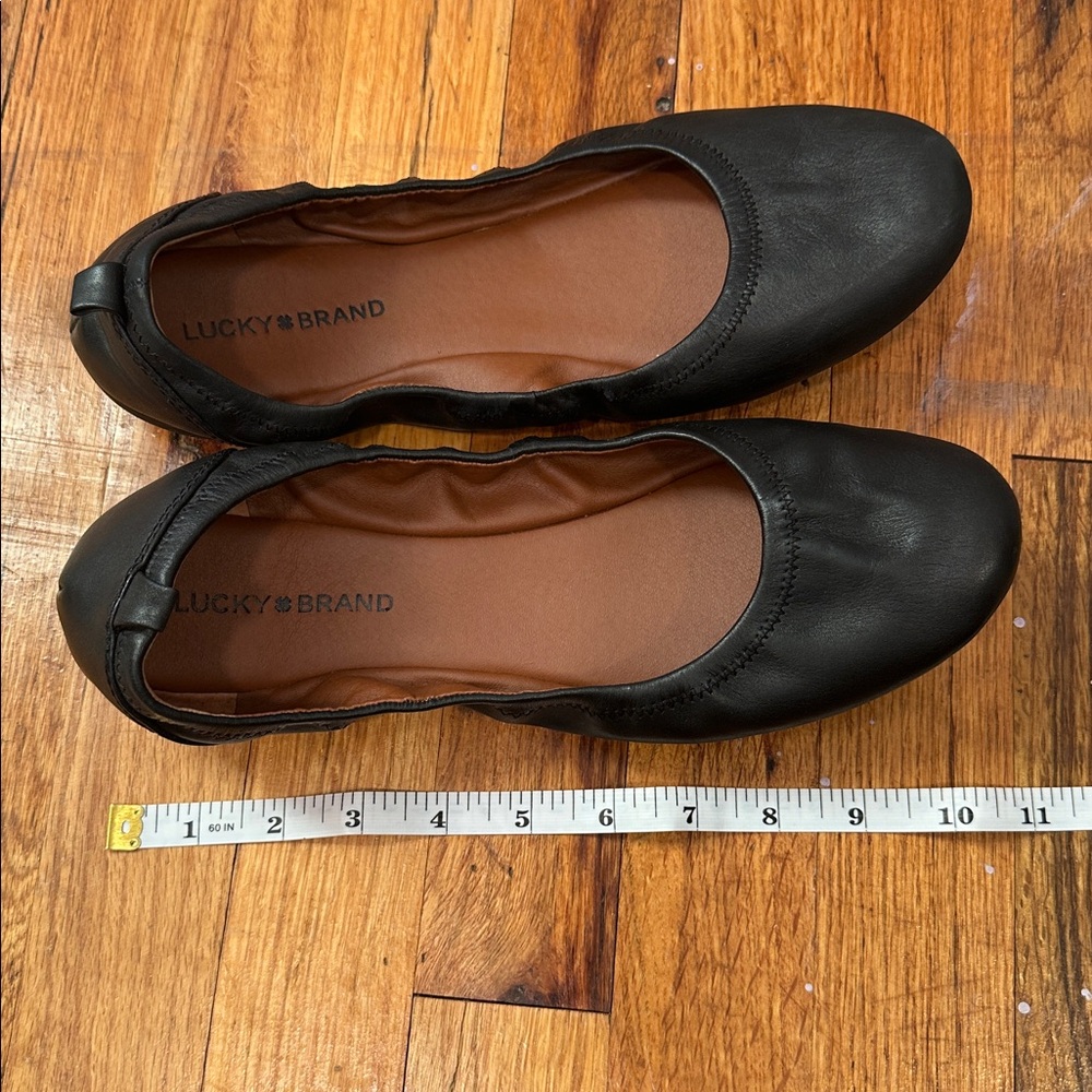 Lucky Brand Women's Black Leather Ballet Flats - Picture 10 of 12